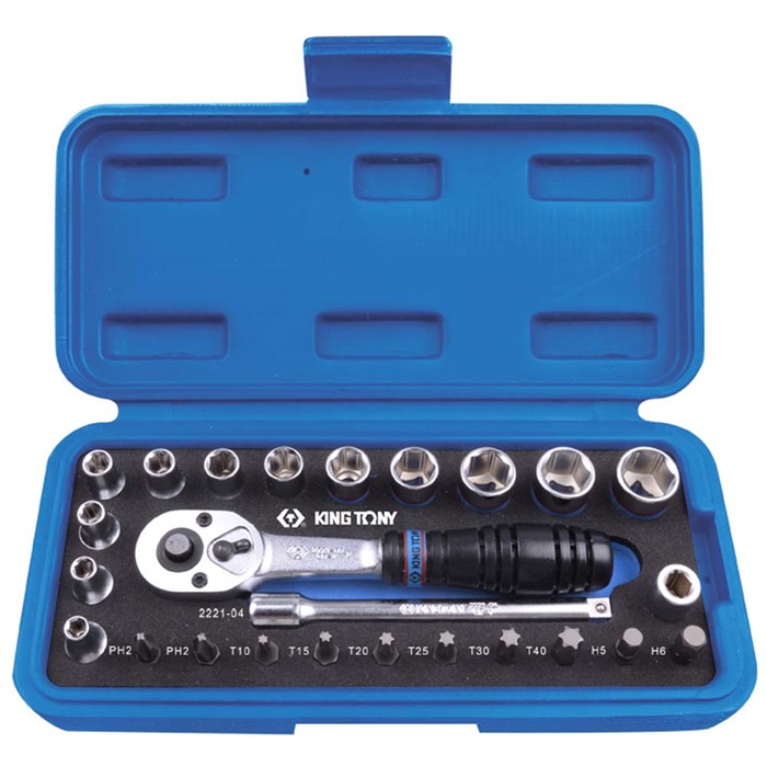 ๐ฅ COMBO #12 โ King Tony 23pc 3/8" Metric Socket Set + FREE 25pc 1/4" Socket & Bit Set - Image 2
