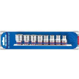 King Tony KT4010SR - 1/2" Drive 8pc 12-Point Sockets on Rail