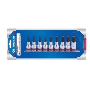King Tony 1/2" Dr Hex Bit Socket Set On Rail H3-H14 - 9pc