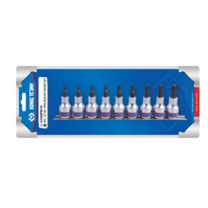 King Tony 9pc 1/2Dr Torx Bit Socket Set On Rail T20-T60