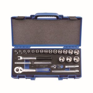 <b>COMBO DEAL </b> King Tony 23pc 3/8 Dr 6Pt Socket Set 6-24mm - With Plastic Carry Case With Bonus 1/4" Drive Set