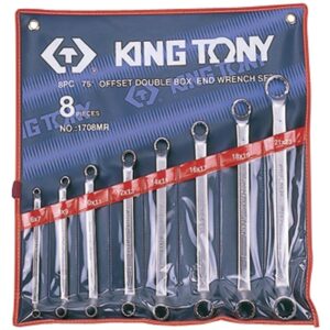 King Tony Double End Ring 75 Degree Offset Spanner Set - 8pc