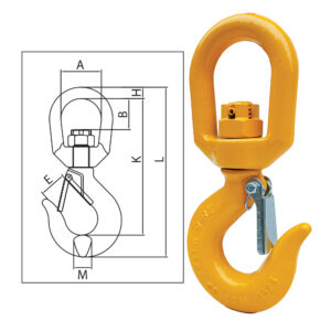 G80 Eye Swivel Hook w/ Safety Latch-16mm Chain