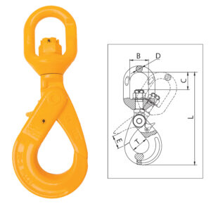 G80 Eye Swivel Self Locking Hook - 7-8mm Chain