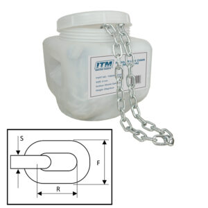 Regular Link Chain-Electric Galv-25kg Drum-4mm Body