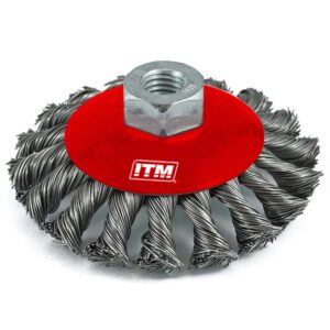 Twist Knot Bevel Brush Stainless Steel 100mm