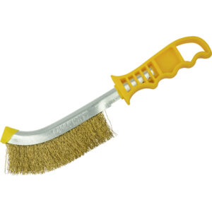 Wire Brush Yellow Handle - Brass Wire