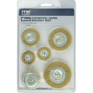 6 Piece Crimp Wire Wheel Brush Kit