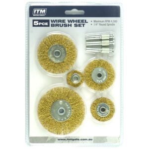 5 Piece Crimp Wire Wheel Brush Kit