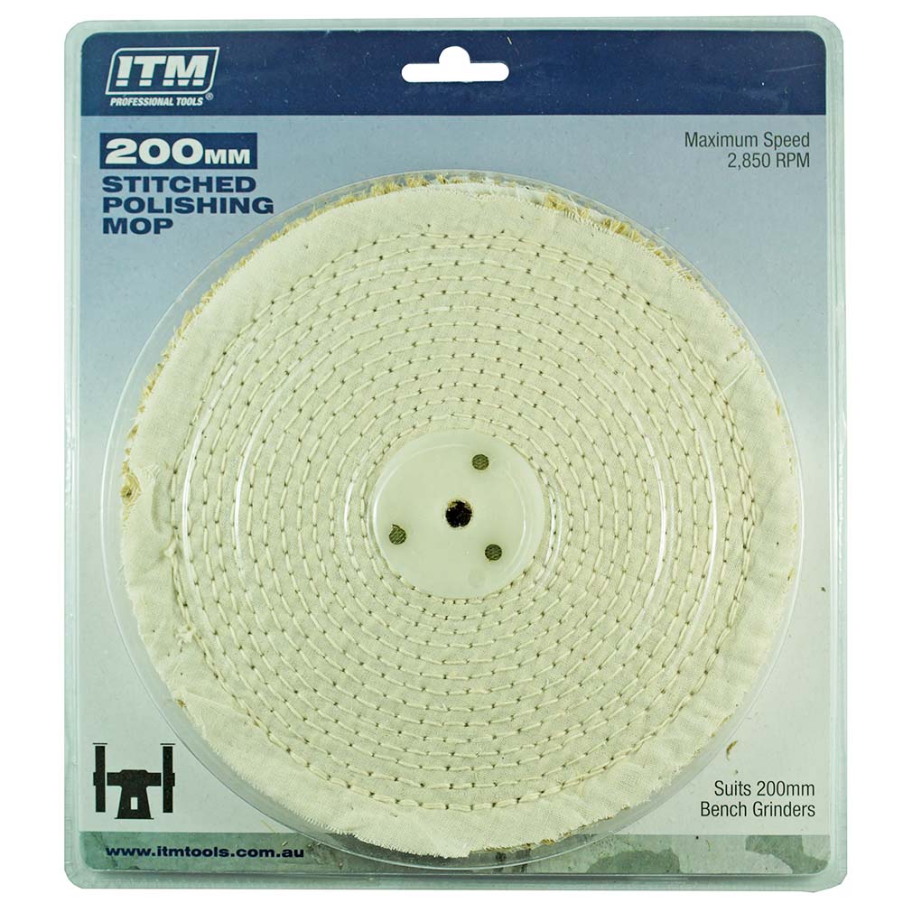 Polishing Mop Stitched 50 Fold 200 x 25mm