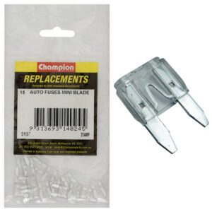 Champion 25Amp Mini Blade Fuse (Clear) -15pk