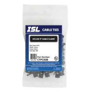 ISL Nylon P Cable Clamp 3mm - Black - 100pk