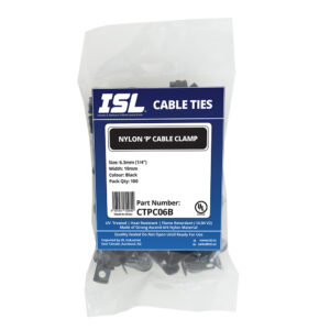 ISL Nylon P Cable Clamp 6mm - Black - 100pk
