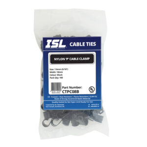 ISL Nylon P Cable Clamp 8mm - Black - 100pk