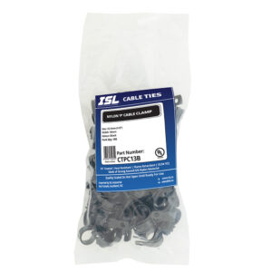 ISL Nylon P Cable Clamp 13mm - Black - 100pk