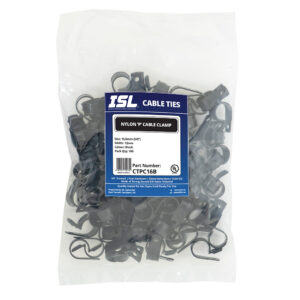 ISL Nylon P Cable Clamp 16mm - Black - 100pk