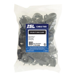 ISL Nylon P Cable Clamp 25mm - Black - 100pk