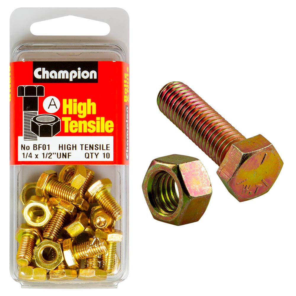 Champion 1/4in x 1/2in Set Screw & Nut (A) - GR5