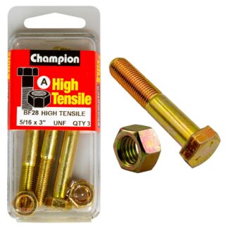 Champion 3in x 5/16in Bolt And Nut (A) - GR5