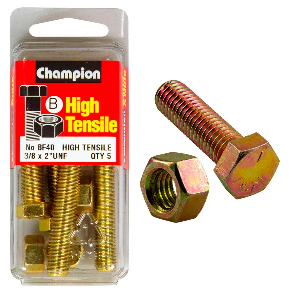 Champion 2in x 3/8in Set Screw & Nut (B) - GR5