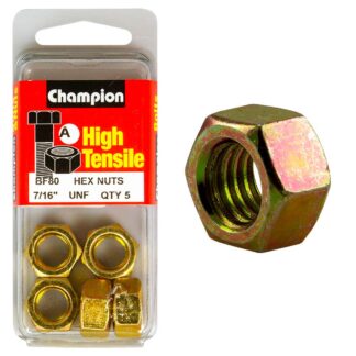 Champion 7/16in UNF Hex Nut (A) - GR5