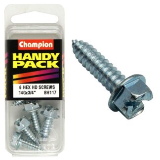Champion 14G x 3/4in S/Tap Set Screw - Hex HD