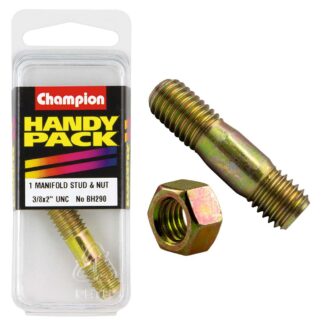 Champion 3/8in x 2in UNC Manifold Stud & Nut