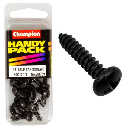 Champion 10G x 1/2in S/Tap Set Screw - Blk Zinc