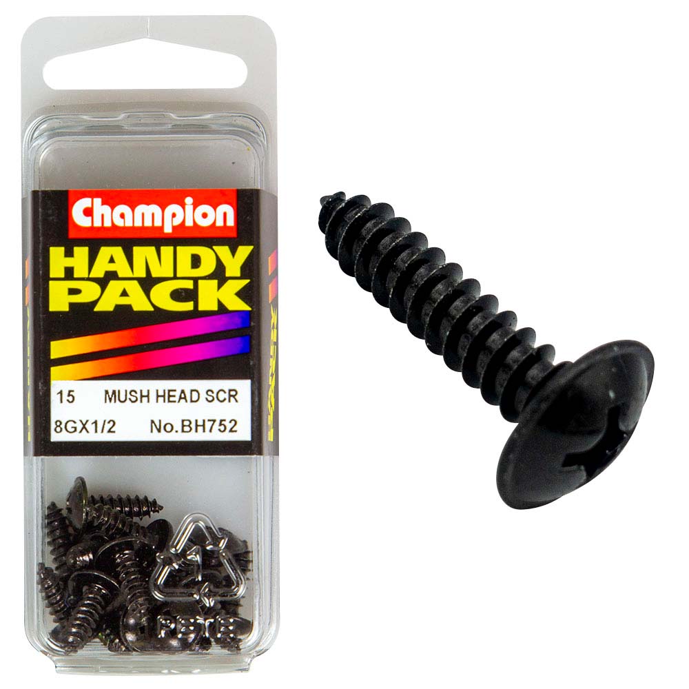 Champion 8G x 1/2in Washer Face S/Tap Set Screw - Blk Zinc