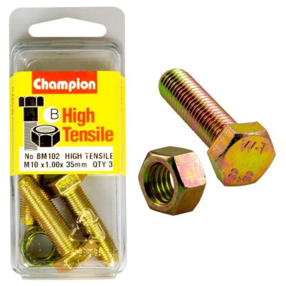 Champion M10 x 35 x 1.00 Set Screw & Nut (B) - GR8.8