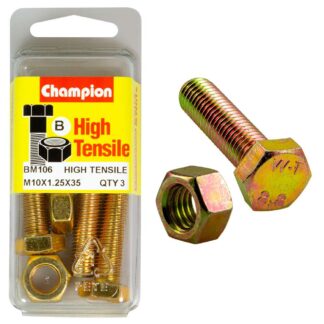 Champion M10 x 35 x 1.25 Set Screw & Nut (B) - GR8.8