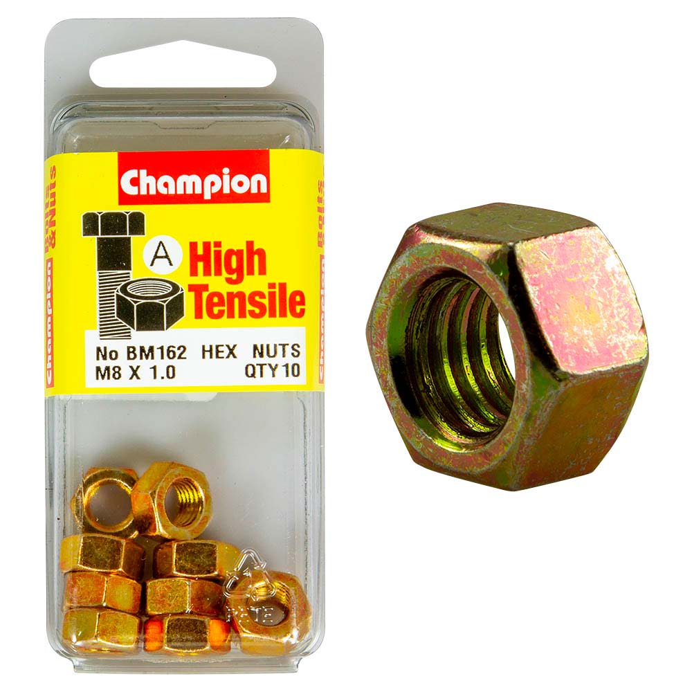 Champion M8 x 1.00 Hex Nut (A) - GR8.8