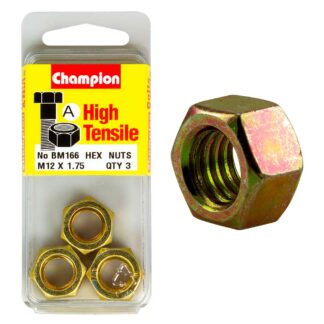 Champion M12 x 1.75 Hex Nut (A) - GR8.8