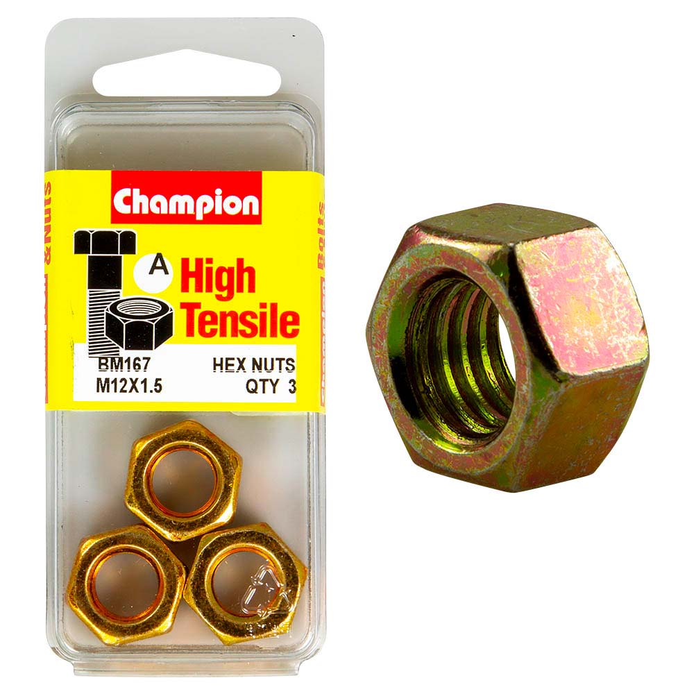 Champion M12 x 1.5 Hex Nut (A) - GR8.8