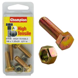 Champion M8 x 25 Set Screw & Nut (A) - GR8.8