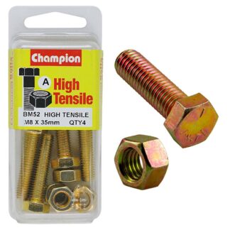 Champion M8 x 35 Set Screw & Nut (A) - GR8.8