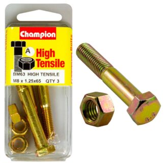 Champion M8 x 65 Bolt & Nut (A) - GR8.8