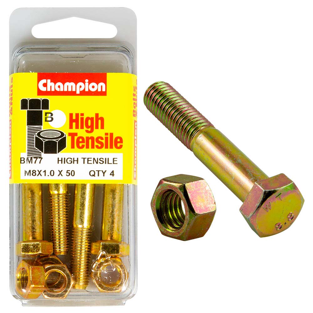 Champion 8 x 50 x 1.0 Set Screw & Nut (B) - GR8.8