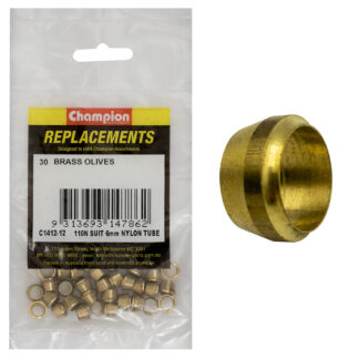Champion 6mm Brass Compression Type Olive -30pk**