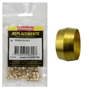Champion 1/4in Brass Compression Type Olive -60pk