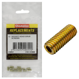 Champion 3/16in x 3/8in BSW Socket Grub Screw -12pk