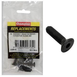 Champion M6 x 30mm C/Sunk Socket Head Cap Screw -10pk