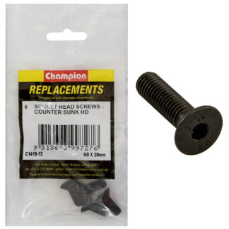 Champion M8 x 20mm C/Sunk Socket Head Cap Screw -6pk
