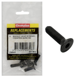 Champion M8 x 25mm C/Sunk Socket Head Cap Screw -6pk