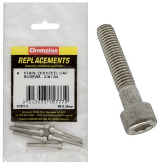 Champion M5 x 35mm Socket Cap Screw 316/A4 -6pk