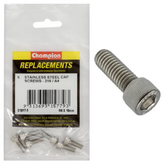 Champion M6 x 16mm Socket Cap Screw 316/A4 -6pk