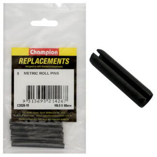 Champion 6.0 x 60mm Metric Roll Pin -5pk
