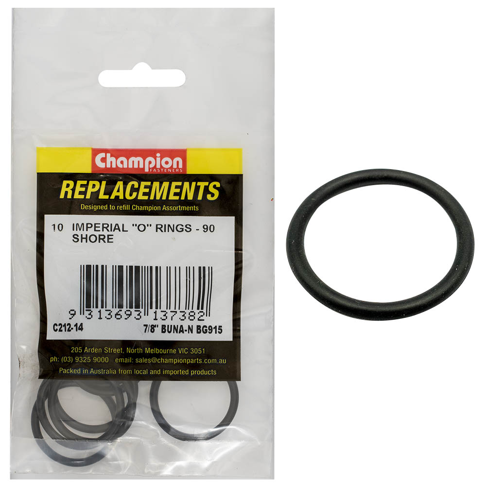 Champion 7/8in(Tube Ref) x1.047(I.D) x.116(Sec.) O-Ring-10pk