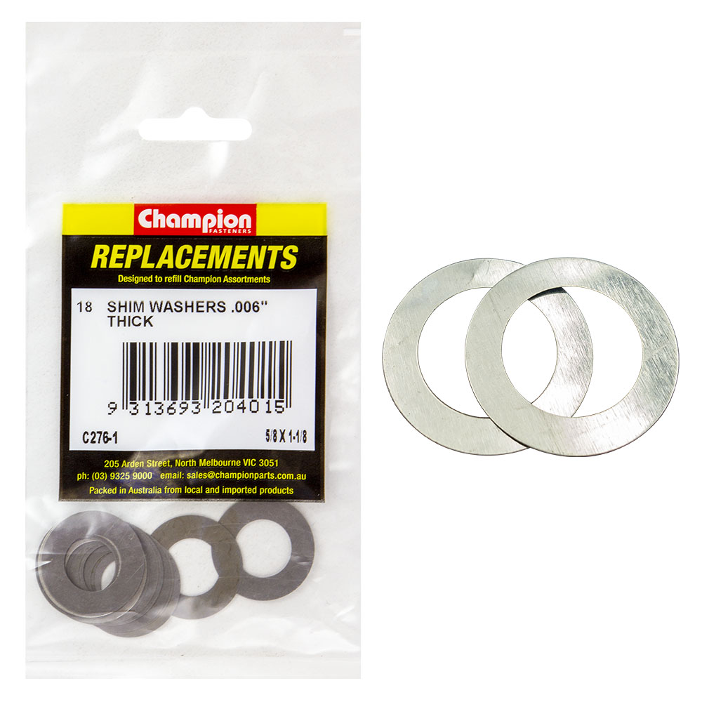Champion 5/8in x 1-1/8in x 0.006in Shim Washer -18pk**