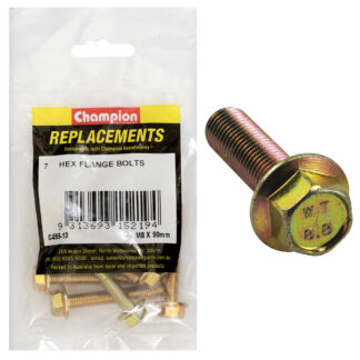 Champion M8 x 50mm Flange Head Set Screw -Gr8.8 -7pk